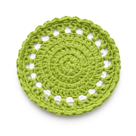 Handmade Cotton Yarn Green Crochet Doily Coaster